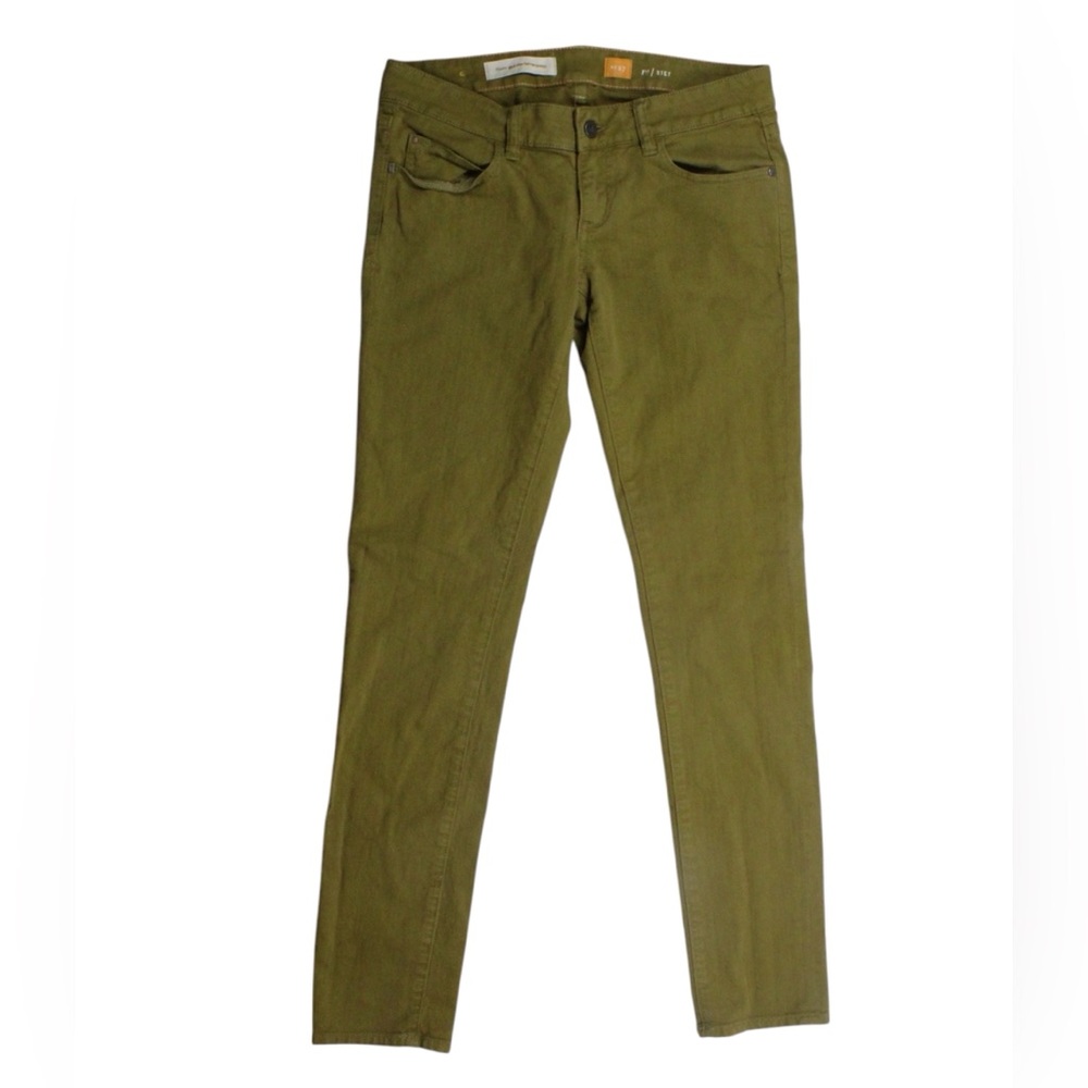 Anthro | Pilcro and the Letterpress Stet Jean Olive Green Denim Womens Size 27